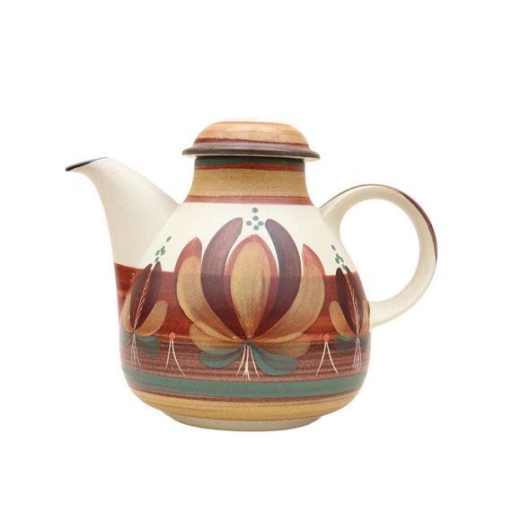 Spanish Porta Celi Pottery Tea Pot Hand Painted Excellent Condition