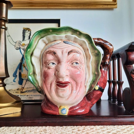 Beswick Pottery 1930's Sairey Gamp Toby Jug No. 371 Made In England Decorative Character Jug, Charles Dickens Character Mug