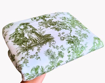 Vintage Unused Cotton Toile Green and White Fabric 4 meters By Sandow And Bourne England 4 meters by 1.4