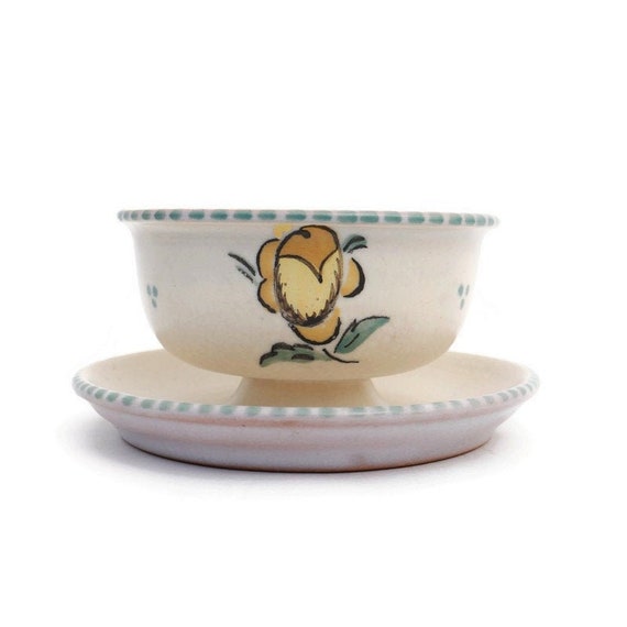 Antique Poole Pottery Carter, Stabler and Adams Small Footed Bowl or Grapefruit Dish 1920's.