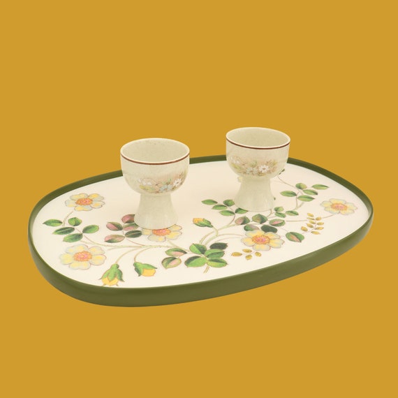 Large St Michael's Melamine Floral Tray , Retro Floral Tray, 80's Large vintage Tray