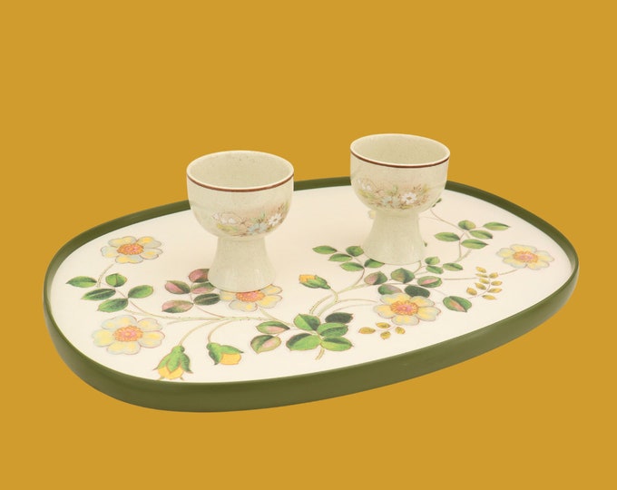 Vintage St Michael Melamine Tray: 80s Floral 'Autumn Leaves' Design