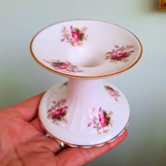 Vintage Royal Albert Lavender Rose candlestick Made In England C 1961's.