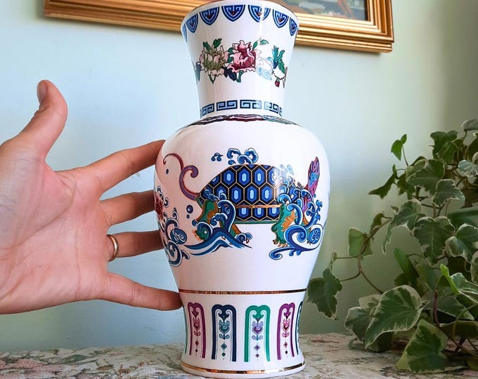 Franklin Mint Chinoiserie Vase The Journey Of The Heavenly Tortoise 1986 Good Feng Shui