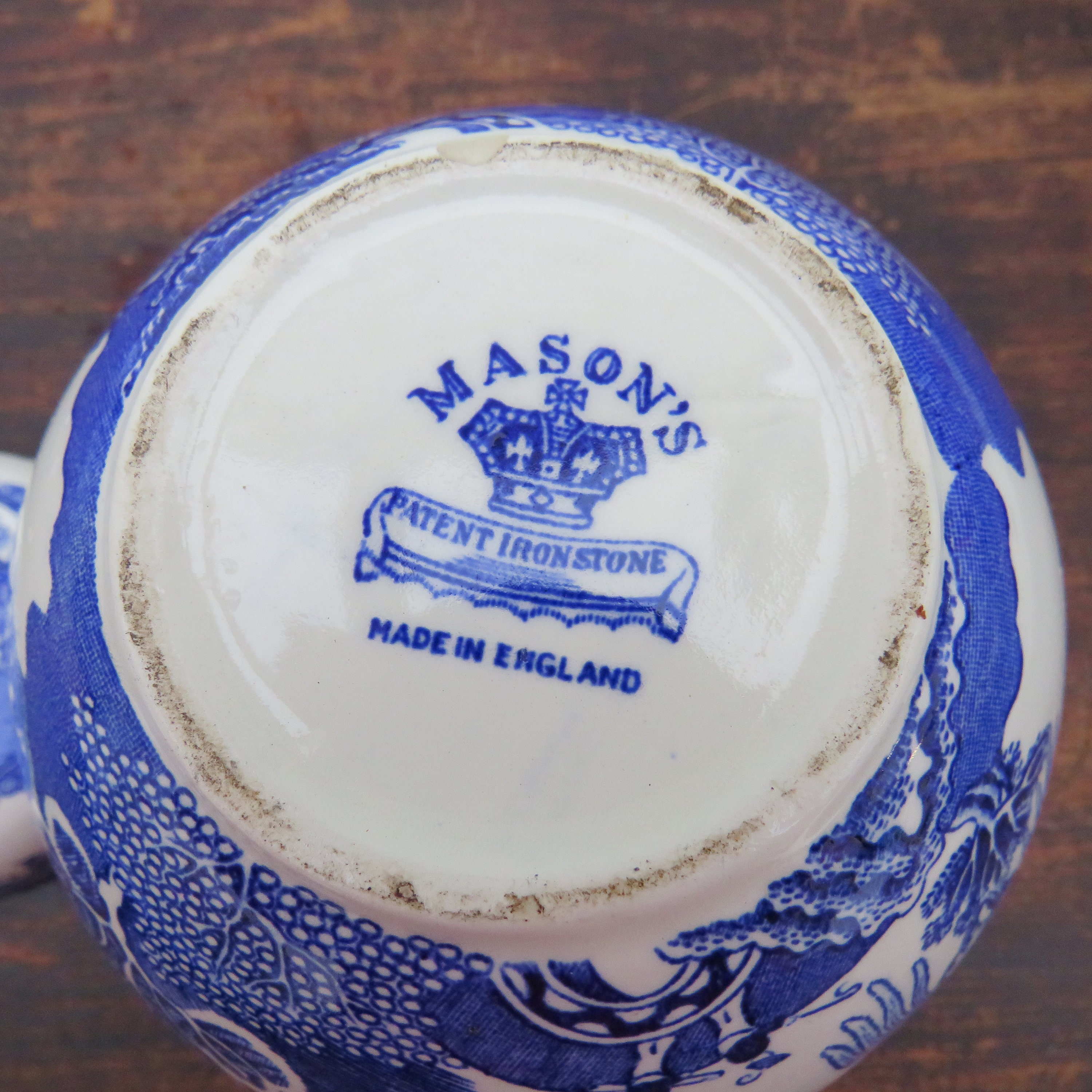 Mason's Ironstone China Willow Pattern Ginger Jar 1930's .Blue And