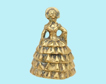 Antique  Brass Crinolline Lady Hand Bell, Crinolline Lady Decor, Gift For Teacher