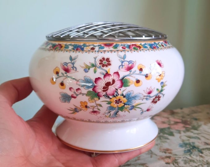 Vtg Coalport China Ming Rose Flower Frog Floral Decoration Made In England