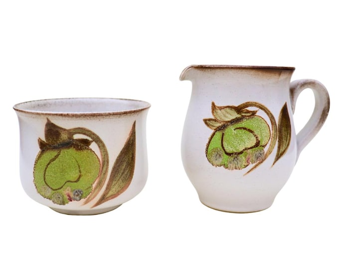 Vintage Denby Troubadour Cream Jug and Sugar Bowl: 1970s Stoneware
