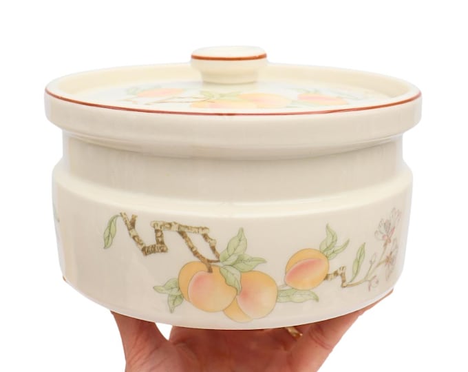 80s Wedgwood Peach Casserole Dish: Lidded Oven-to-Table Serving