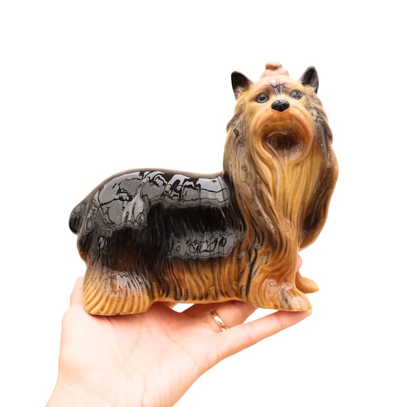 Mid Century Coopercraft Yorkshire Terrier Dog Figurine, Retro Ceramic Terrier Dog, Mid Century Animal Decor