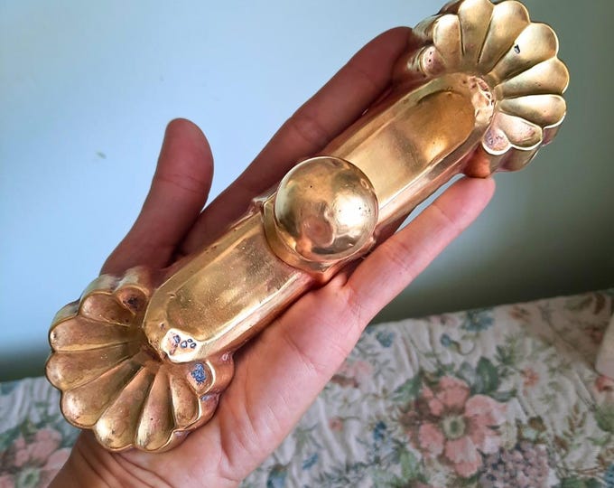Antique Victorian Cast Iron and Brass Paperweight 0.5 kg approx, Antique Office Gift