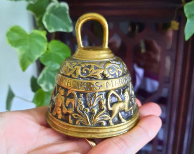 Antique English Brass Sanctuary Church Bell, Victorian Style Brass Bell, Gift for teacher