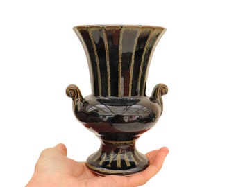 Mid century Surrey Ceramics Vase Neoclassical Style, Mid Century Very Dark Green Ceramic Vase.