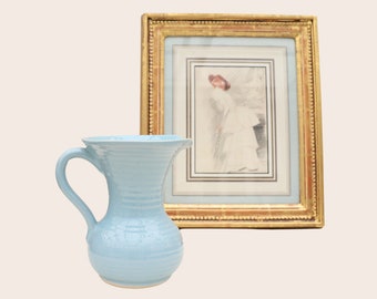 Art Deco Jug By Lovatt's Pottery, 1930's deco jug, Vintage Jug Kitchenalia, Pastel Blue Stoneware Jug-Vase