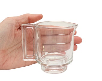 Mid Century Modern Joe Colombo Creamer, Modernist Milk jug for ‘Arno’ Italy pressed clear glass