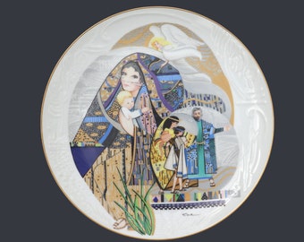 Knowles Decorative Plates Biblical Series '' Sarah and Isaac'' 1986 , 80's Decorative Plates Made In USA