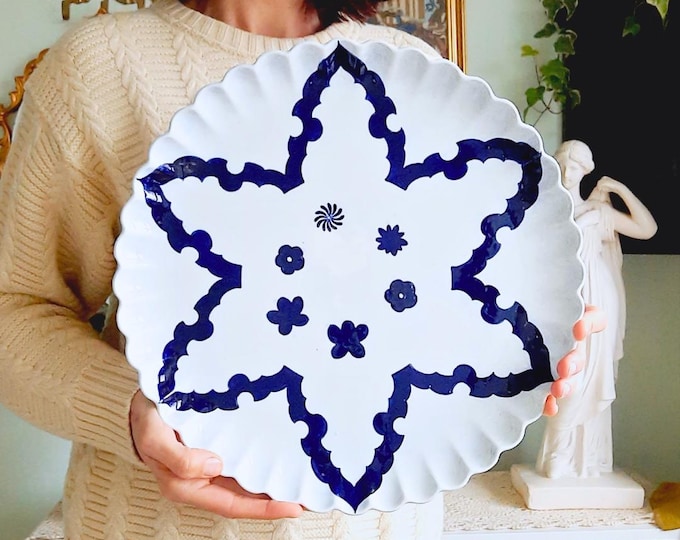 Antique Copeland Arts & Crafts Decorative Ceramic Platter Hand-Painted Moorish Design, 1879