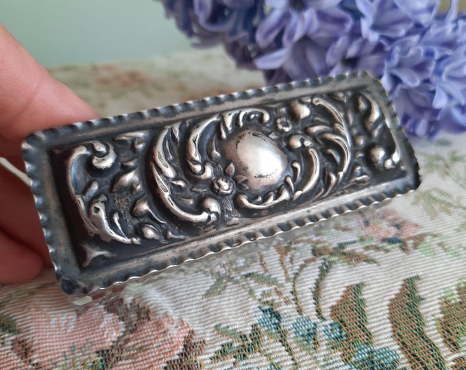 Edwardian Silver Topped Crystal Box: Antique Trinket Box, Thomas Hayes 1902