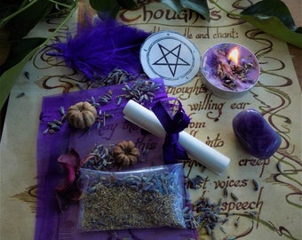Ease Anxiety Spell Kit Ritual Magic Witchcraft Wicca Pagan Handmade Candle