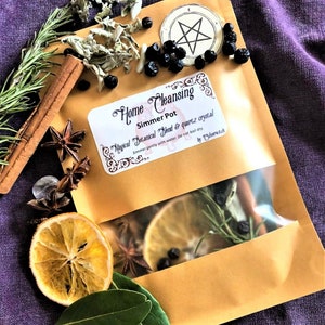 Simmer Pot for Home Cleansing Magical Wiccan Blend with Crystal Magical Herb Blend