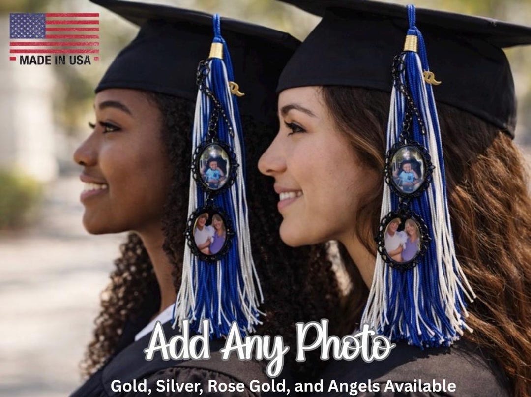 Custom Graduation Tassel Charm: Photo Keepsake for Grad Cap, Memorial ...
