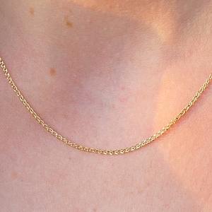 Solid Gold Chain, 14K Gold Wheat Chain Necklace, Dainty Gold Chain, Spiga Chain Necklace, Thin Gold Chain, Plain Thin Chain, Everyday Chain
