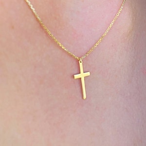 Crucifix Cross Necklace in 14k Gold, 14k Gold Cross Necklace, Dainty Cross Necklace, Religious Necklace, Layering Necklace, JewelryforWomen