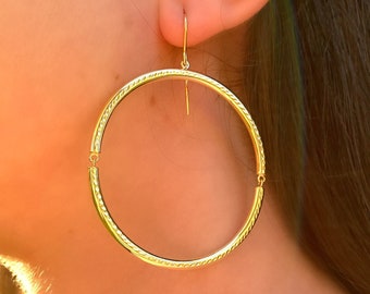 Big Hoop Earrings, Lightweight Gold Hoops, Large Hoop Earrings, Thin Hoops, Simple Hoop Earrings, Simple Gold Hoops, 2 Inch Hoops