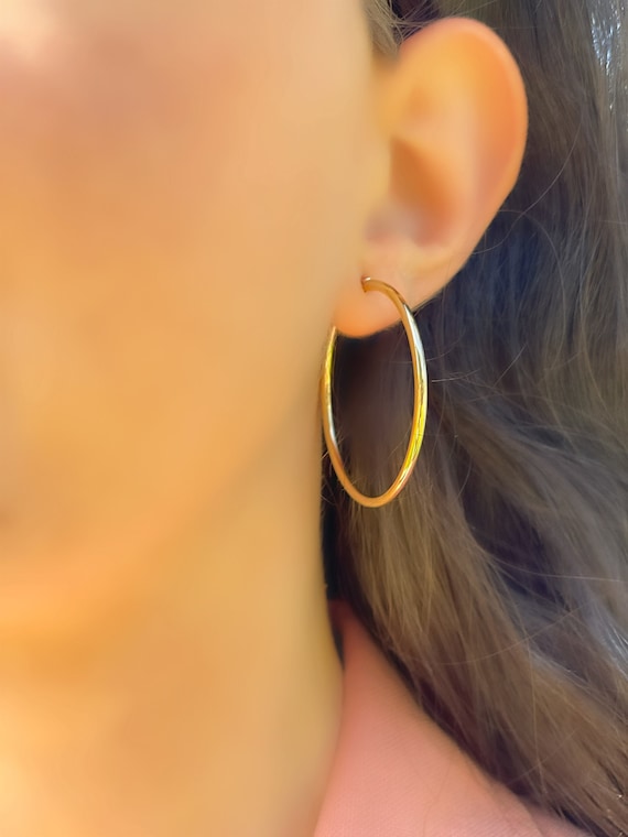 Etsy 14k gold hoop best sale earrings