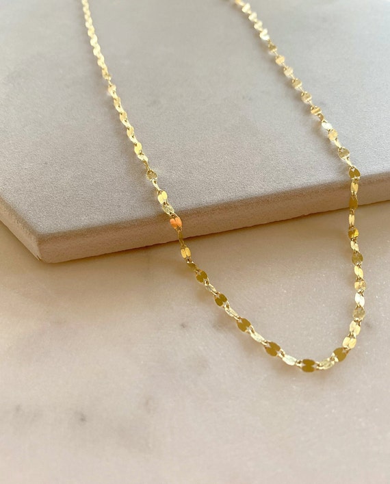 Diamond Cut Gold Necklace Necklace Gold Chain Mirror 14K 14K