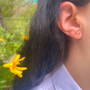 14K Solid Gold Butterfly Earrings, Butterfly Screwback Earrings, Sold in Pair, Gold Butterfly Studs, Tiny Girls Jewelry, Gift for Her