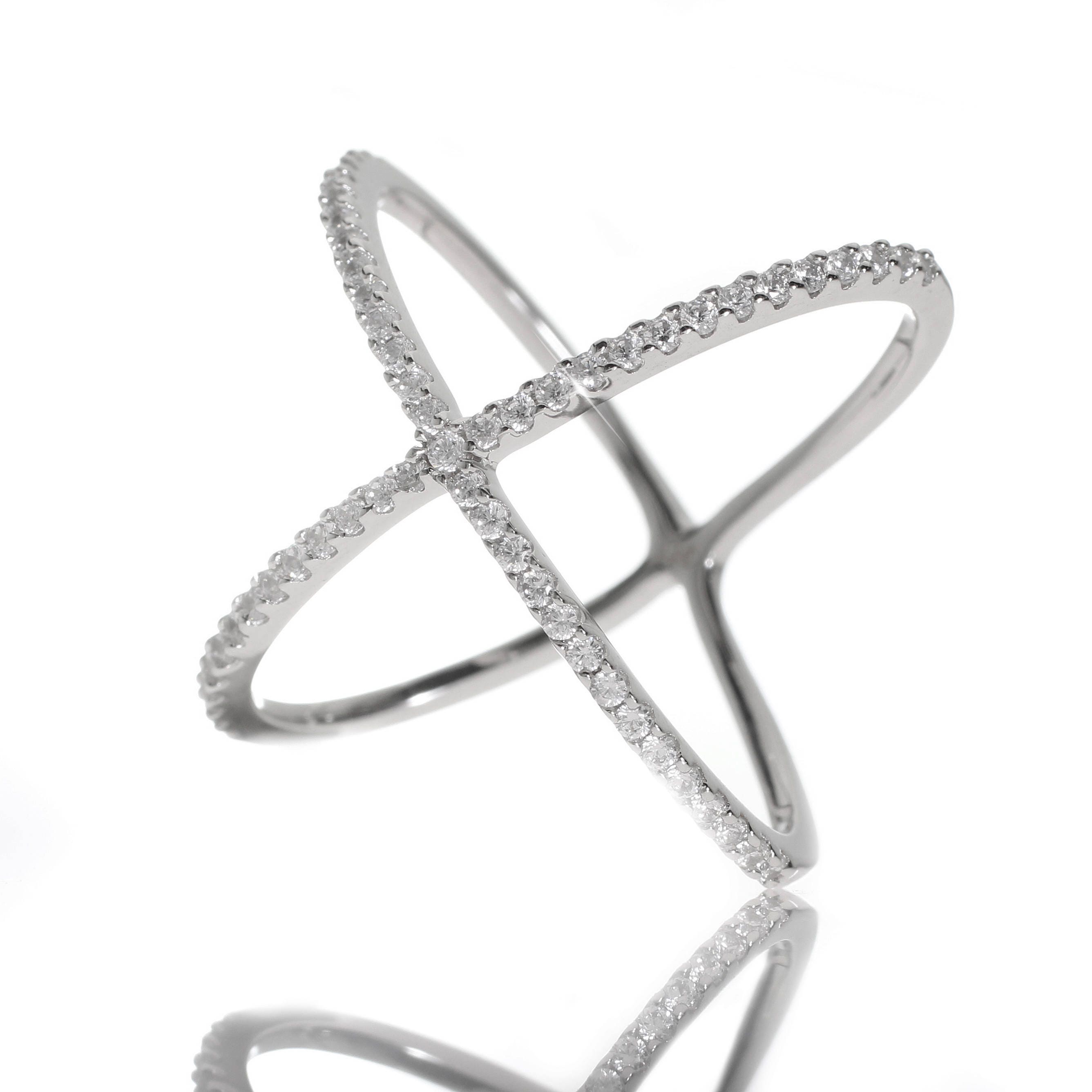 X Criss Cross きらきら ハンマー加工 リング 14KGF S925 Amazon.com: Myshiwu 925 Sterling Silver Criss Cross Ring