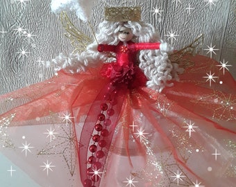 OOAK Christmas tree topper angel,fairy,keepsake