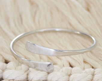 Spiral Wrap Bracelet | Cross Over Adjustable Bangle | Open Cuff Bracelet | Silver Bracelet | Silver Wrap Bangle | Everyday Silver Bracelet