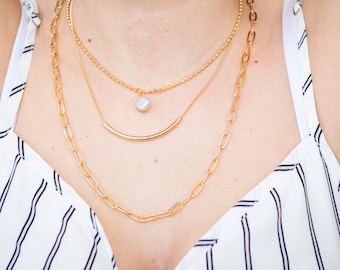 Gold links necklace | Link necklace | Minimalist layering necklace | Everyday necklace | Gold jewelry for her | Minimalist gold jewelry