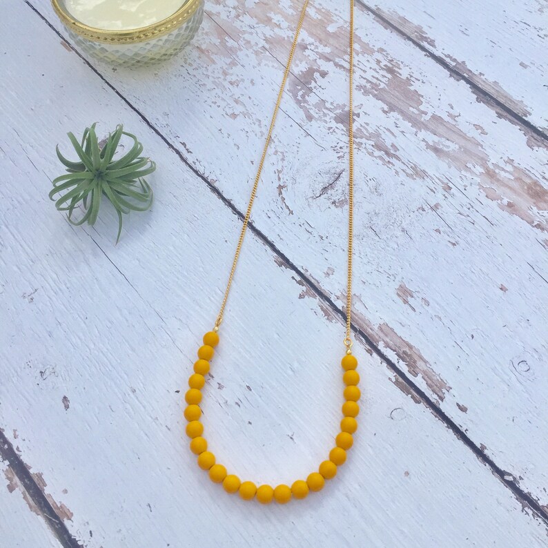 Summer jewelry Boho chic jewelry Long orange necklace For her Minimalist long necklace Fashion long necklace Long gold necklace