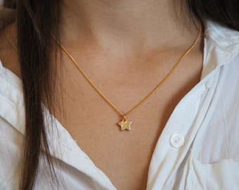 Gold star necklace | Delicate star pendant | Dainty gold necklace | Everyday minimalist necklace | Gold charm necklace | Tiny star charm