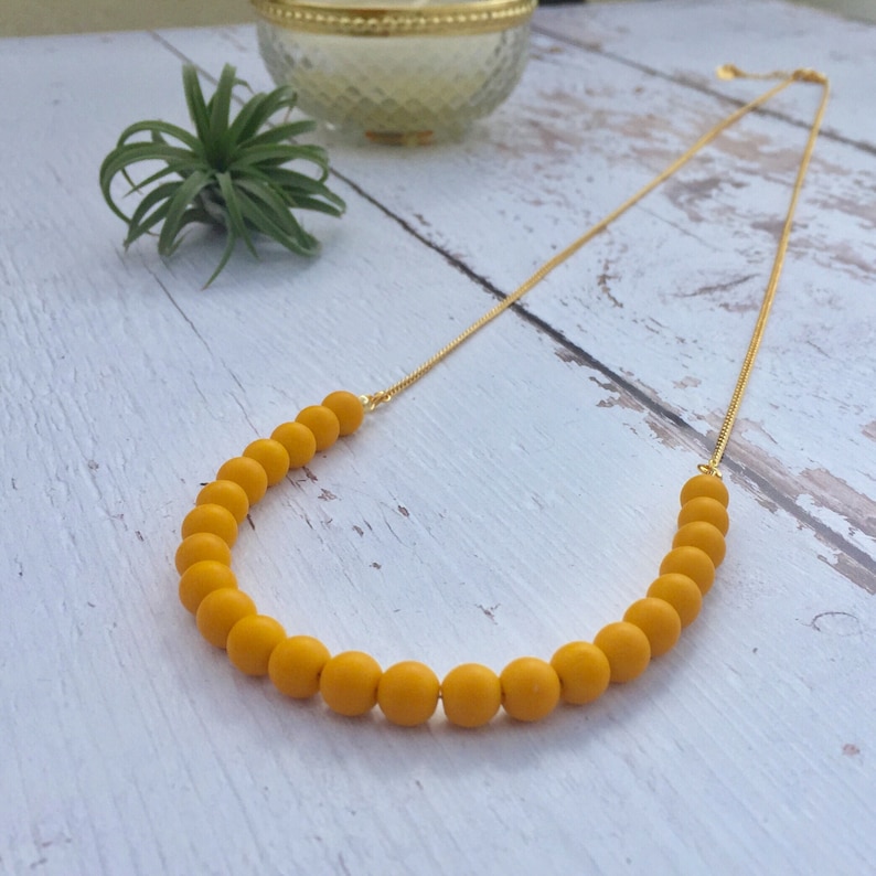 Summer jewelry Boho chic jewelry Long orange necklace For her Minimalist long necklace Fashion long necklace Long gold necklace
