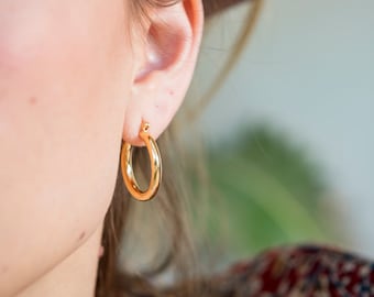 Classic gold Hoop Earrings | Lightweight Hoop | Gold Earrings | Hoop Earrings