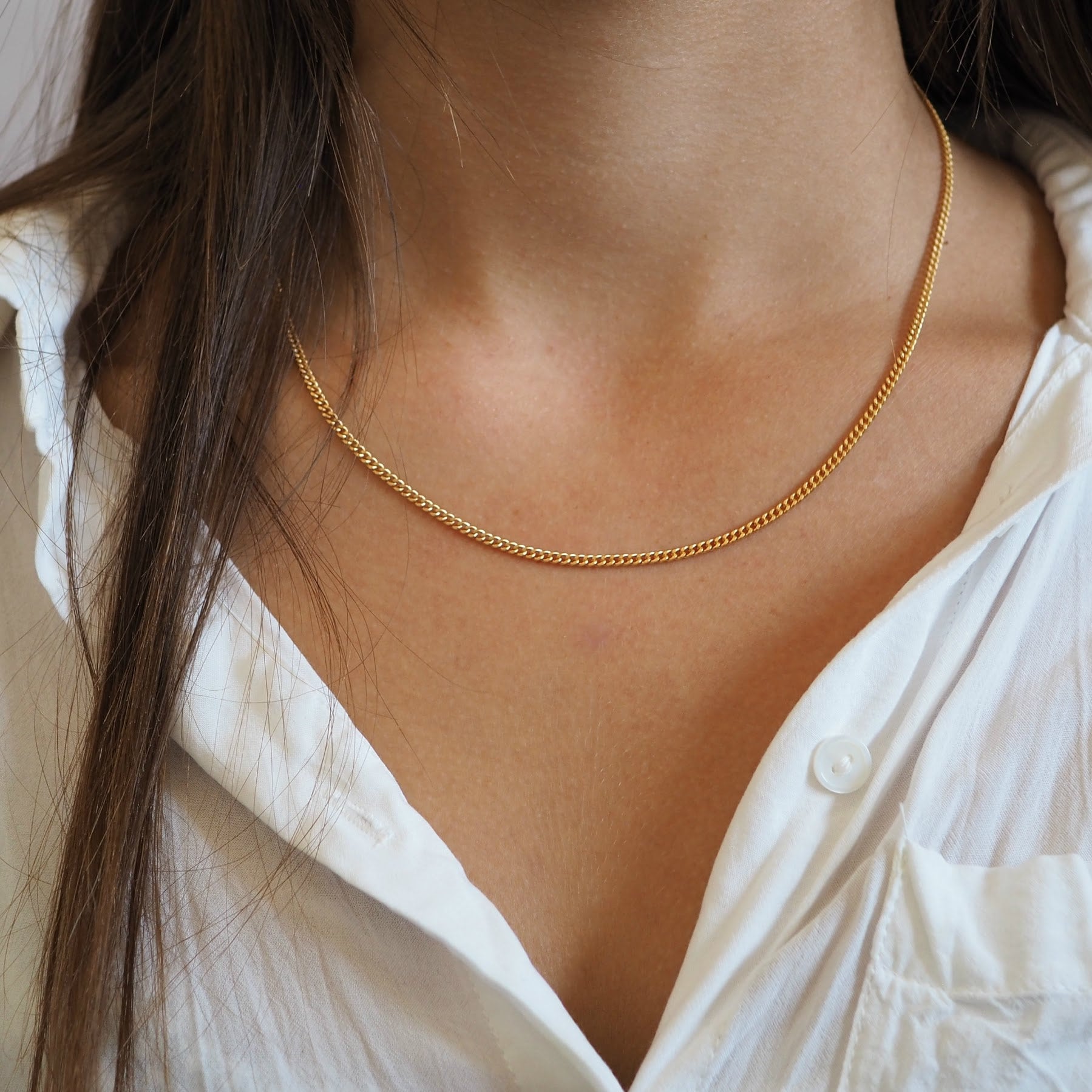 Short gold necklace Layering necklace Minimalist gold chain Everyday gold necklace Gold jewelry for her Minimalist gold jewelry