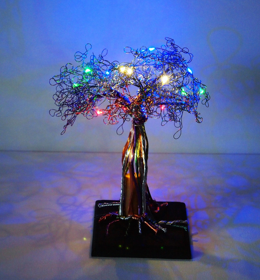 Wire Tree Tea Light Silver Wire Tree Sculpture With LED Lights - Etsy