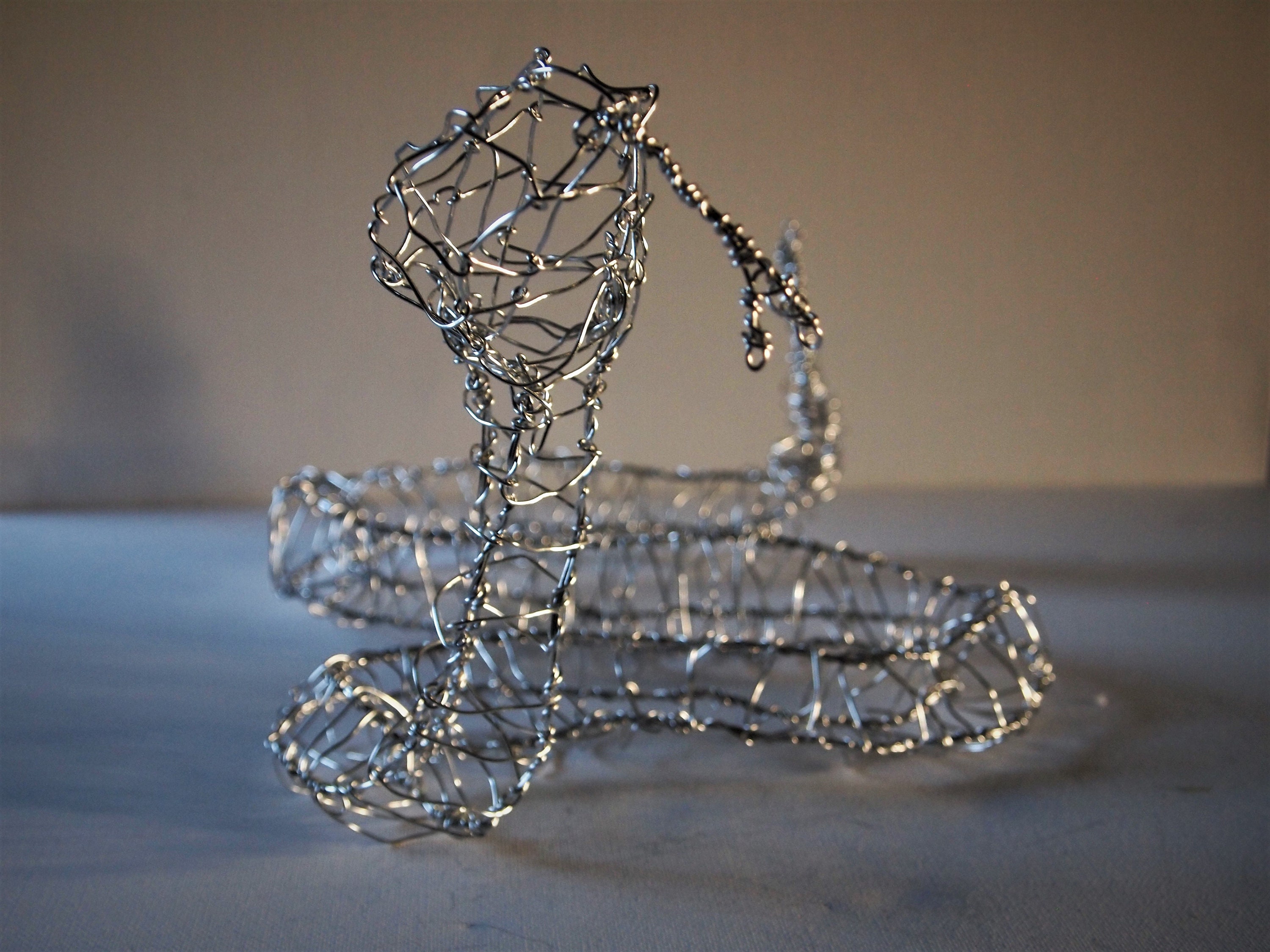 Metal Snake Rattle Silver Non-Tarnish Aluminium wire Rattle snake sculpture | Etsy