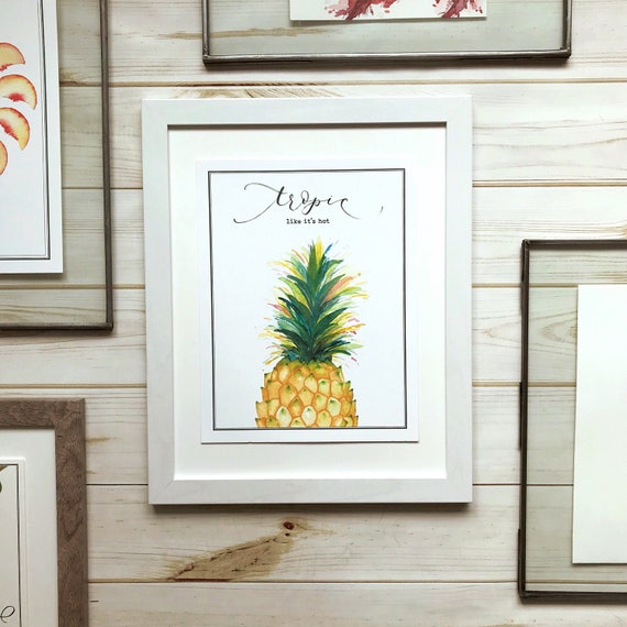 Tropic Like Its Hot Watercolor Print Fruit Puns Art Print Etsy