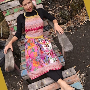 Patchwork Apron with Halter Style Bib Digital PDF Sewing Pattern