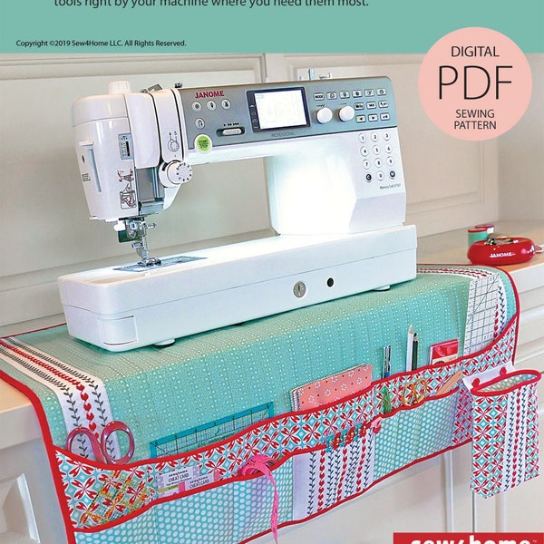 Quilted Sewing Machine Mat & Notions Caddy Digital PDF Sewing Pattern