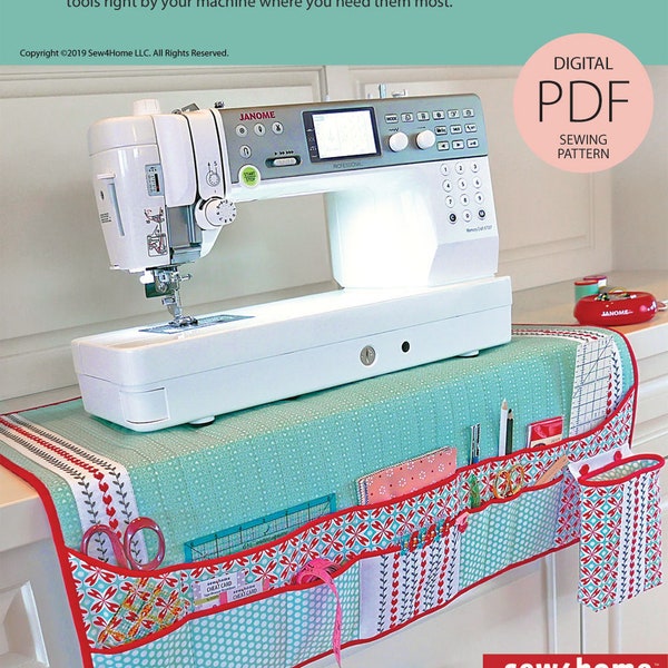 Quilted Sewing Machine Mat & Notions Caddy Digital PDF Sewing Pattern