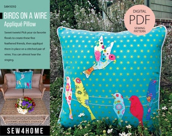 Birds On Wire Pillow Etsy