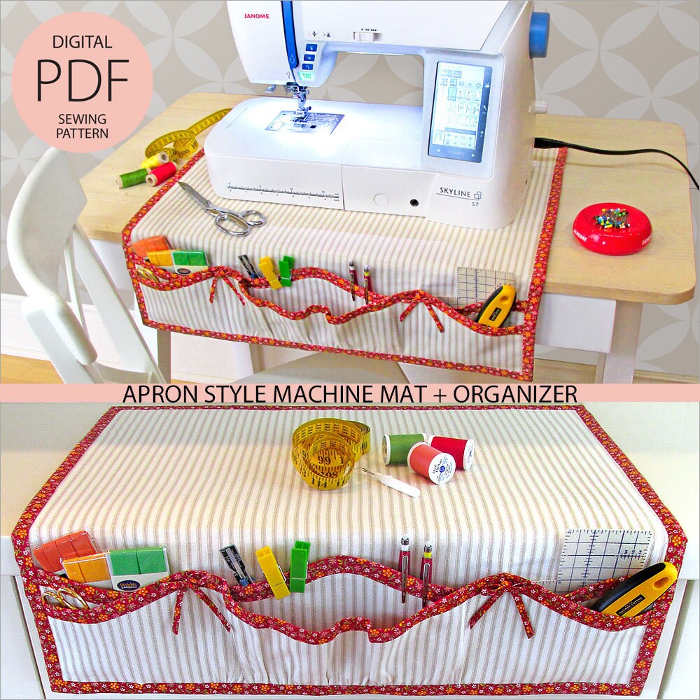 Apron Style Sewing Machine Mat Organizer PDF Sewing Pattern Etsy