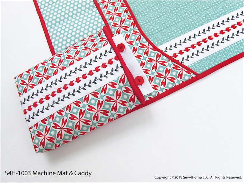 Quilted Sewing Machine Mat & Notions Caddy Digital PDF Sewing image 5