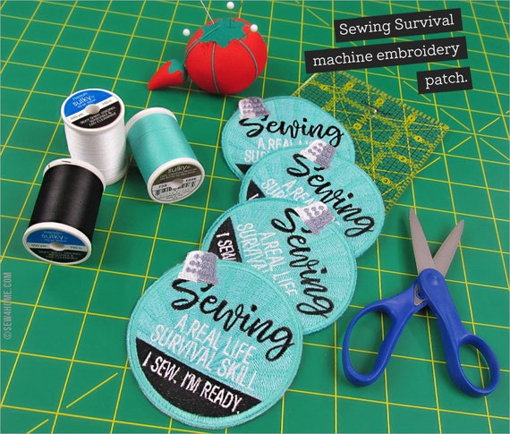 Sewing Survival Machine Embroidery Patch: "I Sew. I'm Ready" (Design Download)